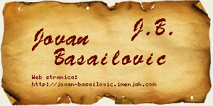Jovan Basailović vizit kartica